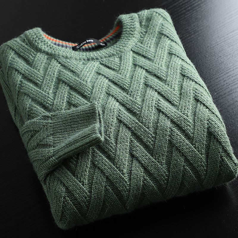 Hudsonia — Cotton Chevron Knit Sweater for Everyday Comfort (Green S) - | Zavonix
