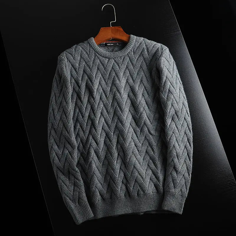 Hudsonia — Cotton Chevron Knit Sweater for Everyday Comfort (Green S) - | Zavonix