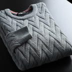 Hudsonia — Cotton Chevron Knit Sweater for Everyday Comfort (Green S) - | Zavonix