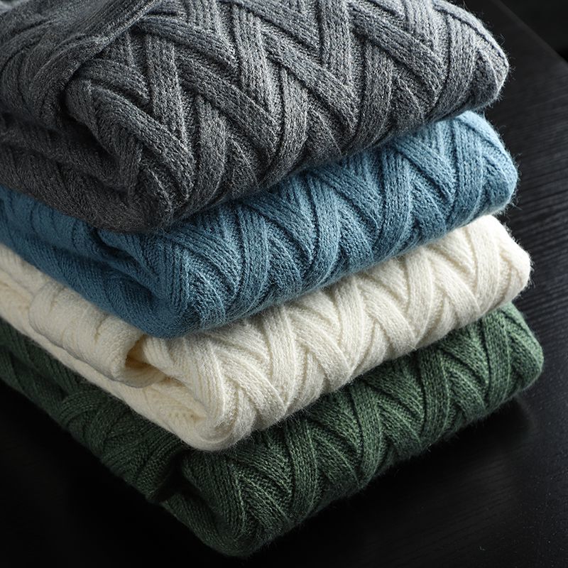 Hudsonia — Cotton Chevron Knit Sweater for Everyday Comfort (Green S) - | Zavonix