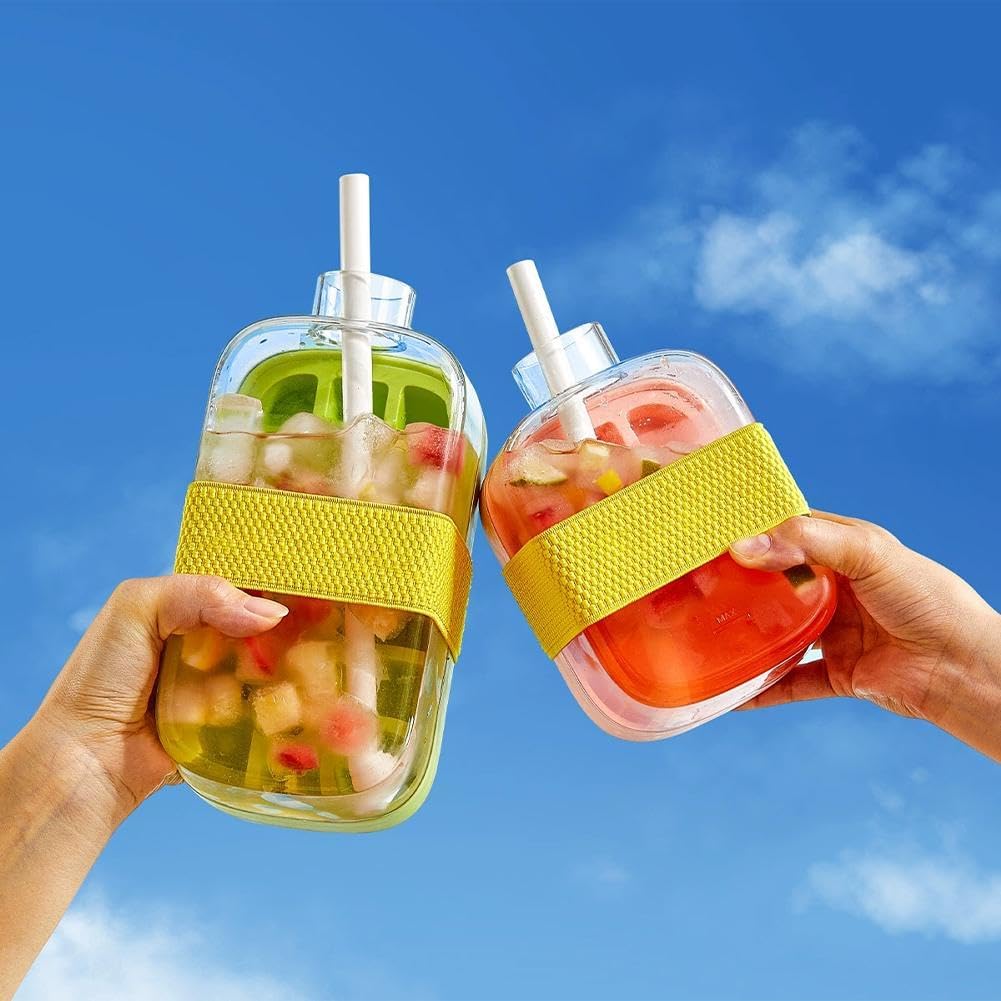 Ice Making Water Bottle Press Release Cubes Product Image 04