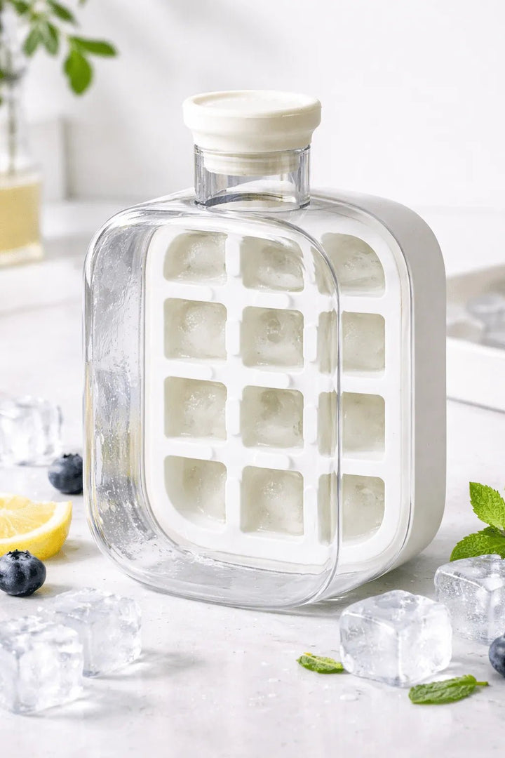 Ice Making Water Bottle Press Release Cubes Product Image 12