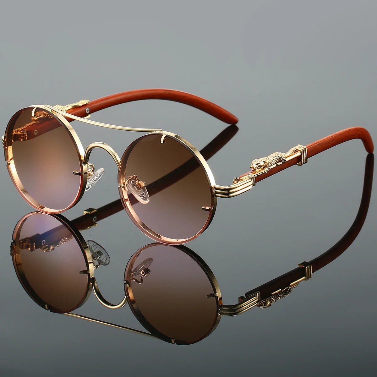 "Imperial Icon" Gold Sunglasses (Blue ) - Sunglasses | Zavonix