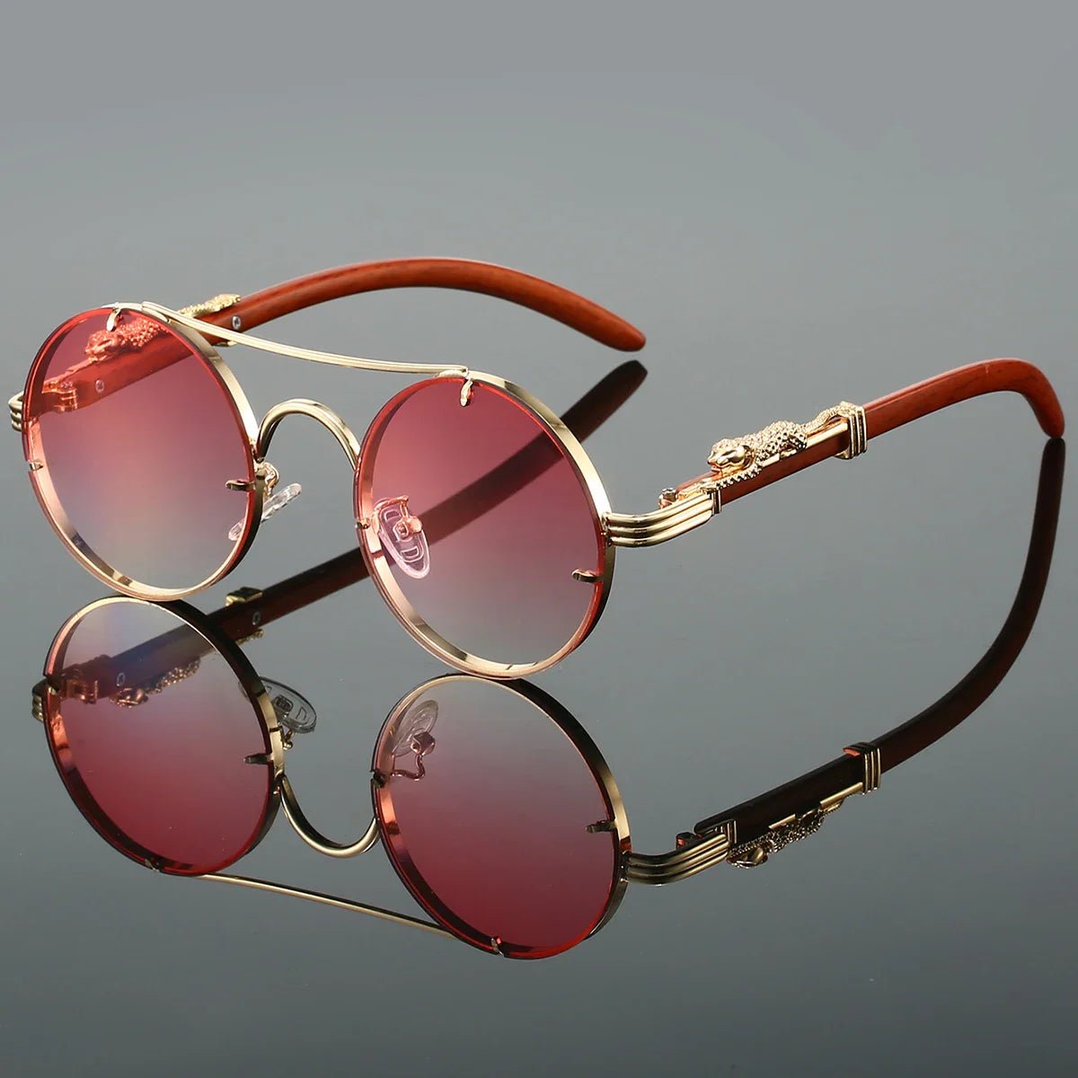 "Imperial Icon" Gold Sunglasses (Blue ) - Sunglasses | Zavonix
