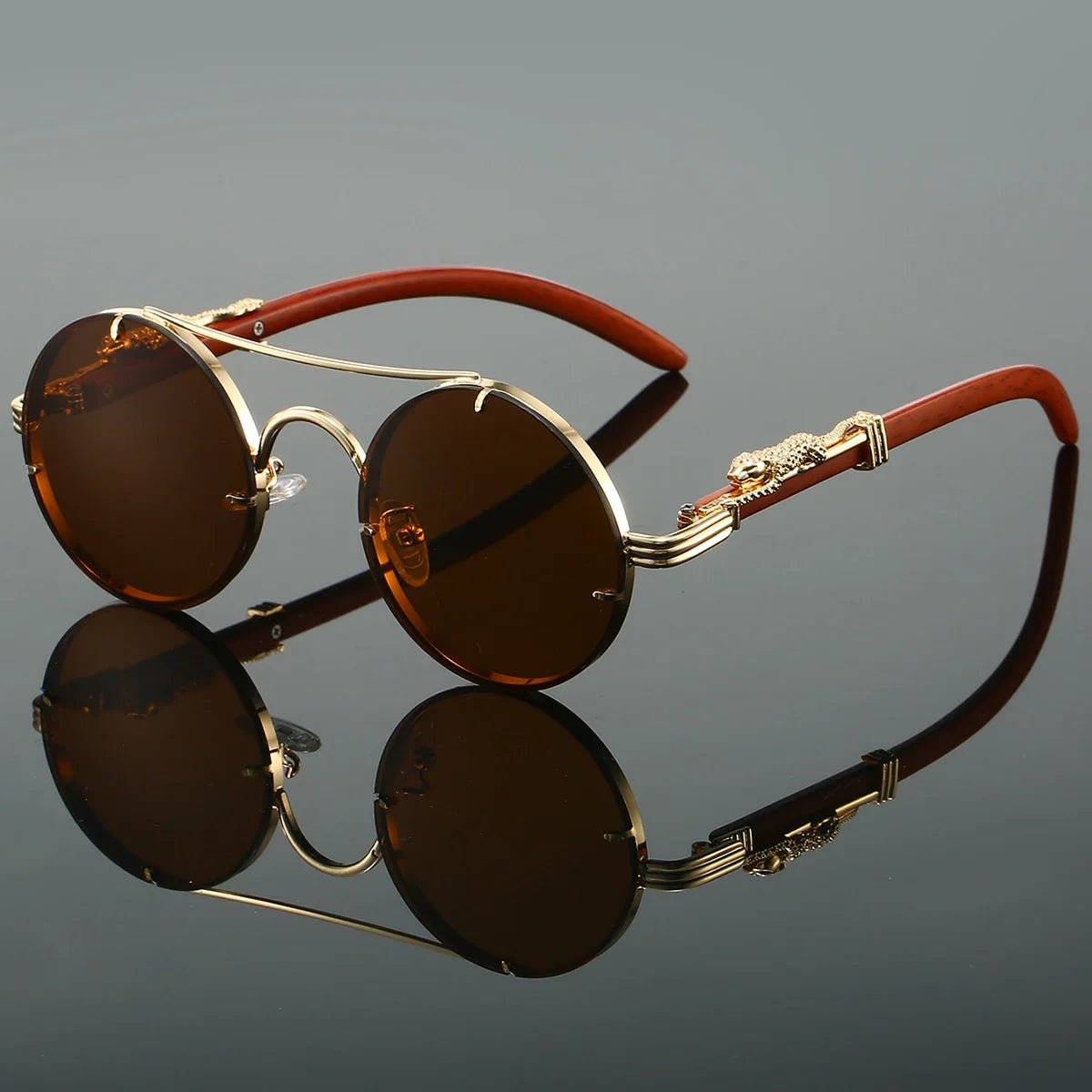 "Imperial Icon" Gold Sunglasses (Blue ) - Sunglasses | Zavonix