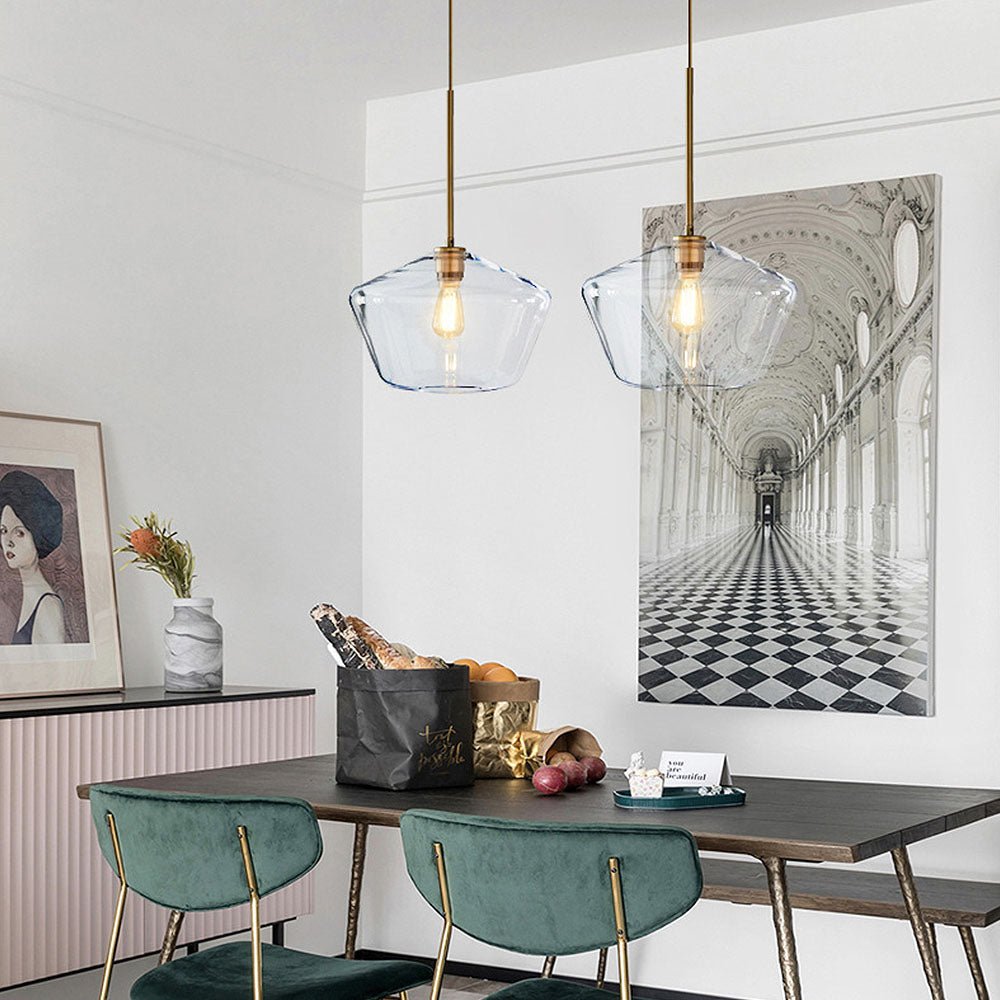 Industrial Vintage Glass Pendant Light – Elegant Kitchen Pendant Lighting for Home Decor, Clear Glass Shade, Easy Installation 4