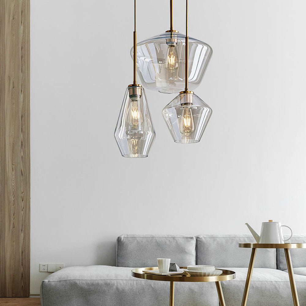 Industrial Vintage Glass Pendant Light – Elegant Kitchen Pendant Lighting for Home Decor, Clear Glass Shade, Easy Installation 1