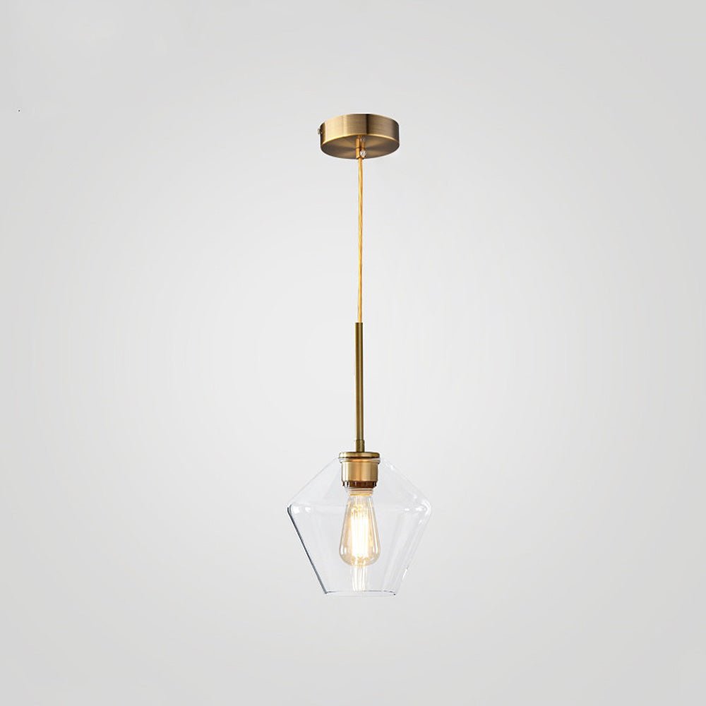 Industrial Vintage Glass Pendant Light – Elegant Kitchen Pendant Lighting for Home Decor, Clear Glass Shade, Easy Installation 0