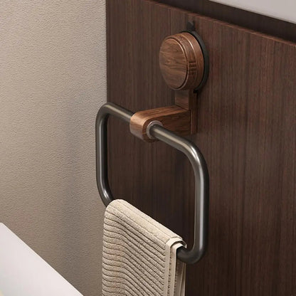 IonGrip Towel Holder with 180° Pivot – Durable Stainless Steel and Walnut Design 3
