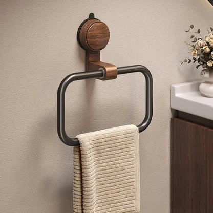 IonGrip Towel Holder with 180° Pivot – Durable Stainless Steel and Walnut Design 5
