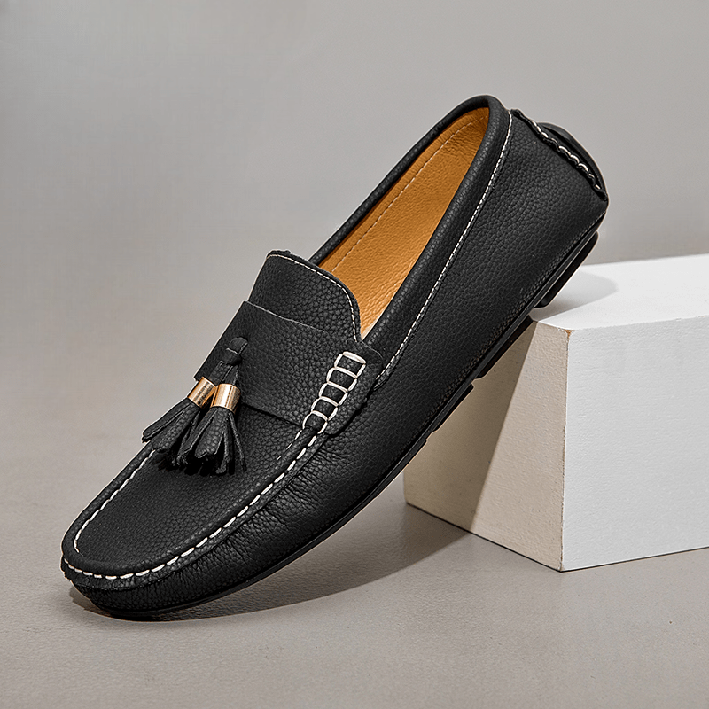 Italian Leather Loafers™ — Step Into Unforgettable Luxury and All - Day Confidence (Black 14) - Shoes | Zavonix