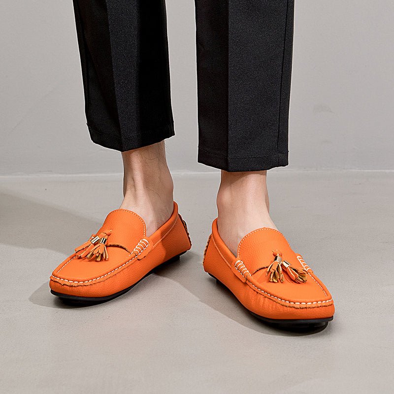 Italian Leather Loafers™ — Step Into Unforgettable Luxury and All - Day Confidence (Orange 14) - Shoes | Zavonix