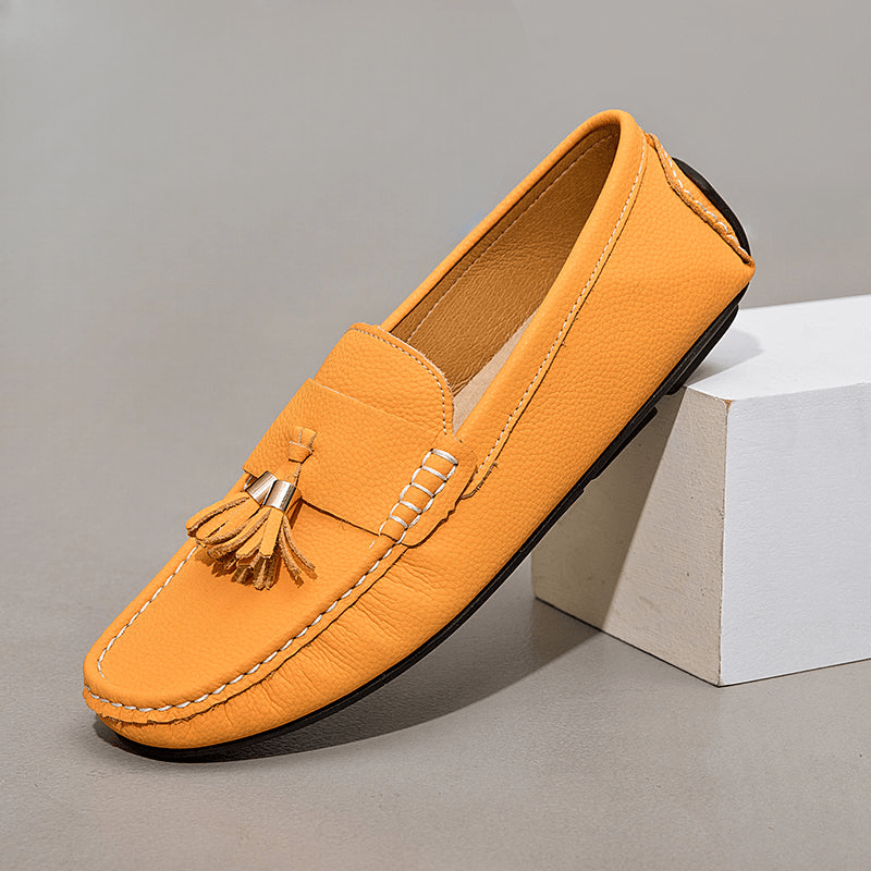 Italian Leather Loafers™ — Step Into Unforgettable Luxury and All - Day Confidence (Orange 14) - Shoes | Zavonix