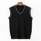 Jalenon — V - Neck Knit Vest with Tailored Fit and Subtle Edge Detail (Light Gray S) - | Zavonix
