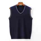 Jalenon — V - Neck Knit Vest with Tailored Fit and Subtle Edge Detail (Light Gray S) - | Zavonix