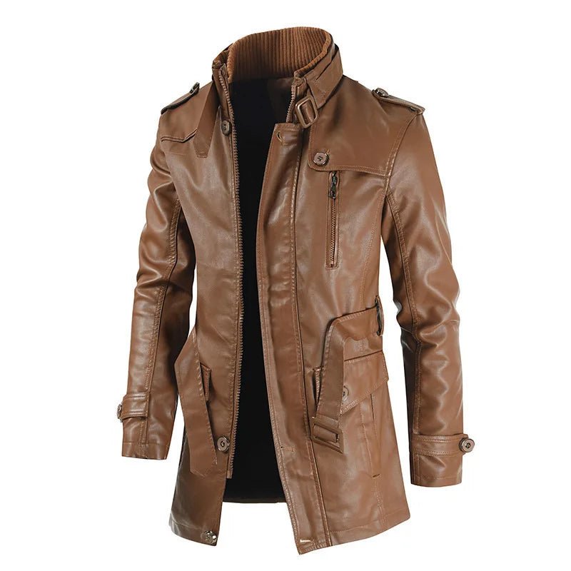 Jaren — Men's Premium Leather Jacket with Fleece Lining (Black S) - | Zavonix
