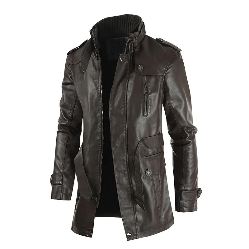 Jaren — Men's Premium Leather Jacket with Fleece Lining (Black S) - | Zavonix