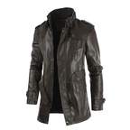 Jaren — Men's Premium Leather Jacket with Fleece Lining (Brown S) - | Zavonix