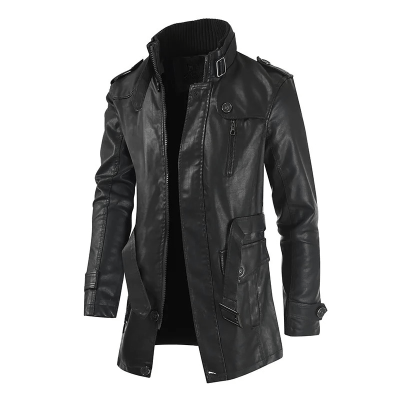 Jaren — Men's Premium Leather Jacket with Fleece Lining (Black S) - | Zavonix