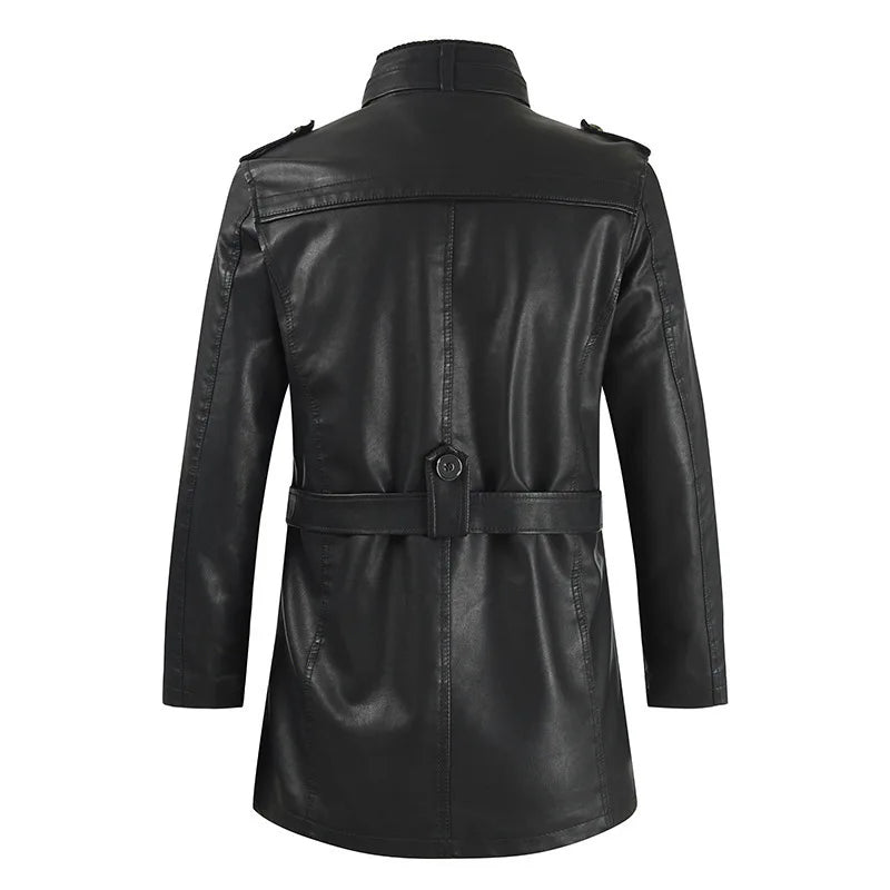 Jaren — Men's Premium Leather Jacket with Fleece Lining (Black S) - | Zavonix