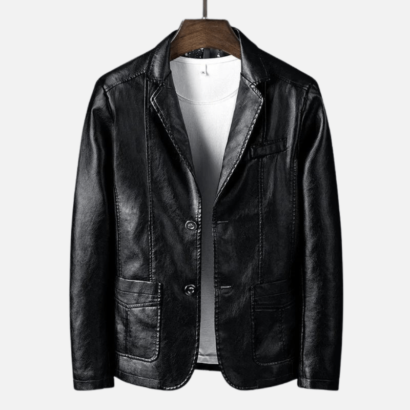 Jaren — Premium Leather Jacket with Tailored Fit and Pockets (Black XS) - | Zavonix