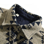 Jaxon — Men's Cashmere Blend Jacket with Geometric Western Design (Gray S) - | Zavonix