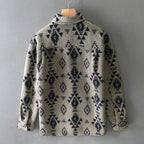 Jaxon — Men's Cashmere Blend Jacket with Geometric Western Design (Light Coffee S) - | Zavonix