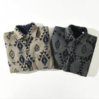 Jaxon — Men's Cashmere Blend Jacket with Geometric Western Design (Gray S) - | Zavonix