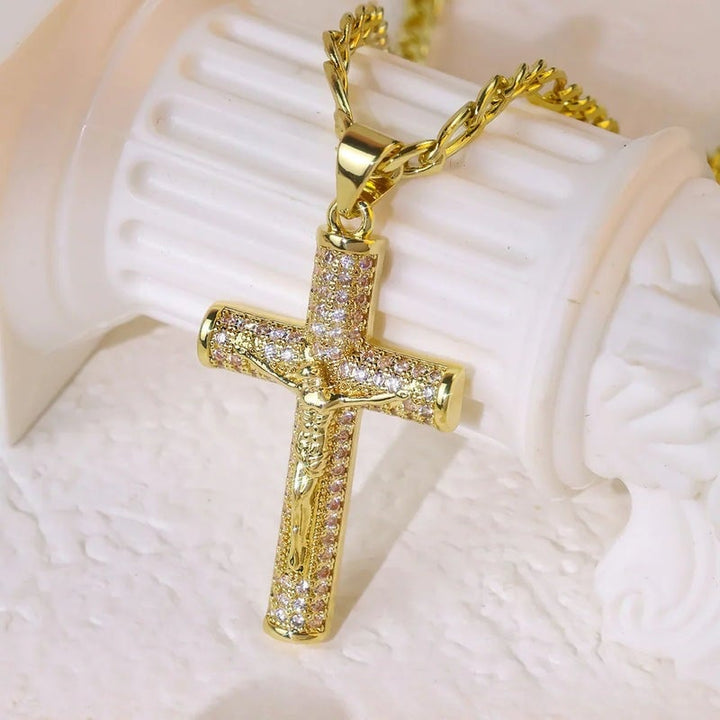 Jericho Orthodox Crucifix Gold Plated Necklace Product Image 04