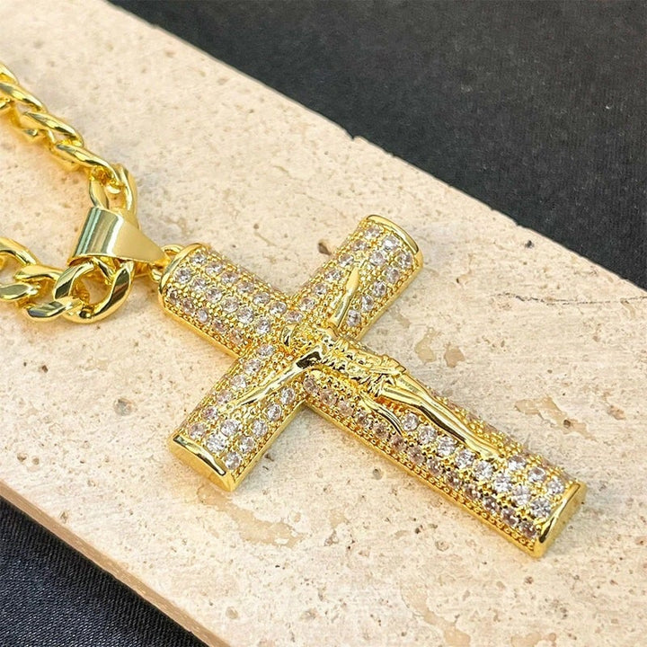 Jericho Orthodox Crucifix Gold Plated Necklace Product Image 07