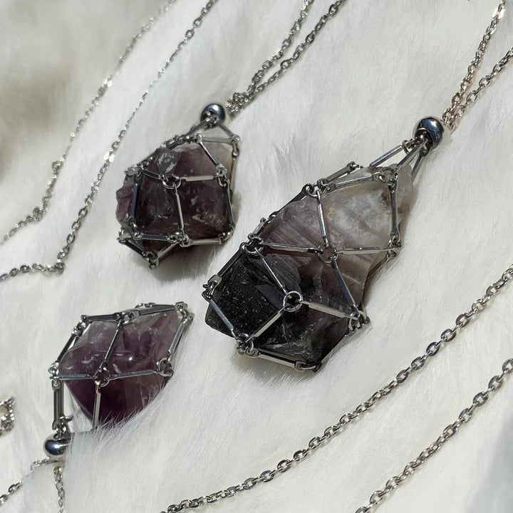 Jewelance Adjustable Necklace | Interchangeable Crystal Cage, Hypoallergenic Copper