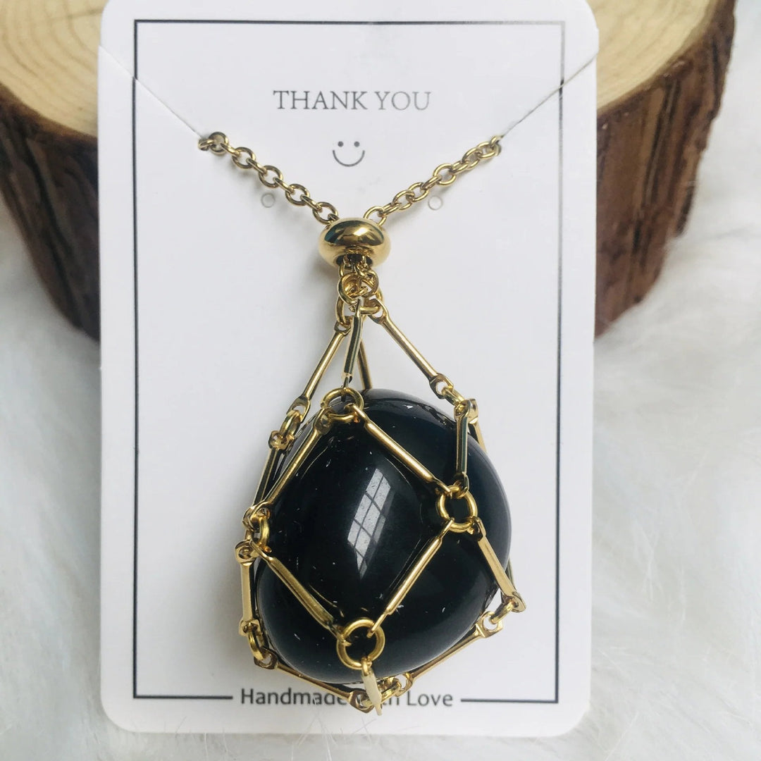 Jewelance Adjustable Necklace | Interchangeable Crystal Cage, Hypoallergenic Copper