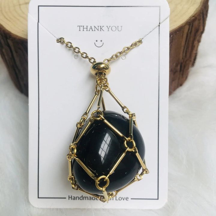 Jewelance Adjustable Necklace | Interchangeable Crystal Cage, Hypoallergenic Copper