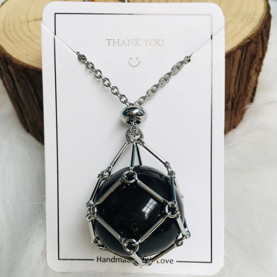 Jewelance Adjustable Necklace | Interchangeable Crystal Cage, Hypoallergenic Copper