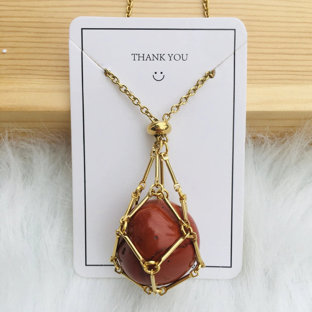Jewelance Adjustable Necklace | Interchangeable Crystal Cage, Hypoallergenic Copper