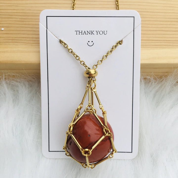 Jewelance Adjustable Necklace | Interchangeable Crystal Cage, Hypoallergenic Copper