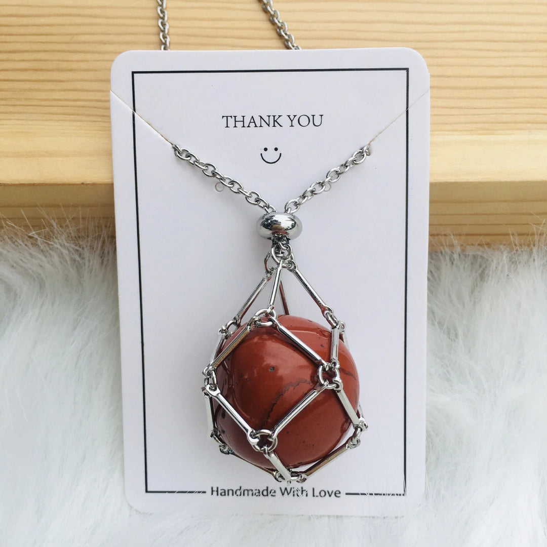 Jewelance Adjustable Necklace | Interchangeable Crystal Cage, Hypoallergenic Copper