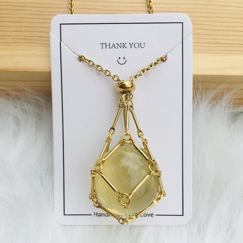 Jewelance Adjustable Necklace | Interchangeable Crystal Cage, Hypoallergenic Copper