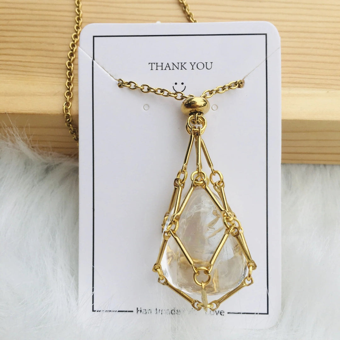 Jewelance Adjustable Necklace | Interchangeable Crystal Cage, Hypoallergenic Copper