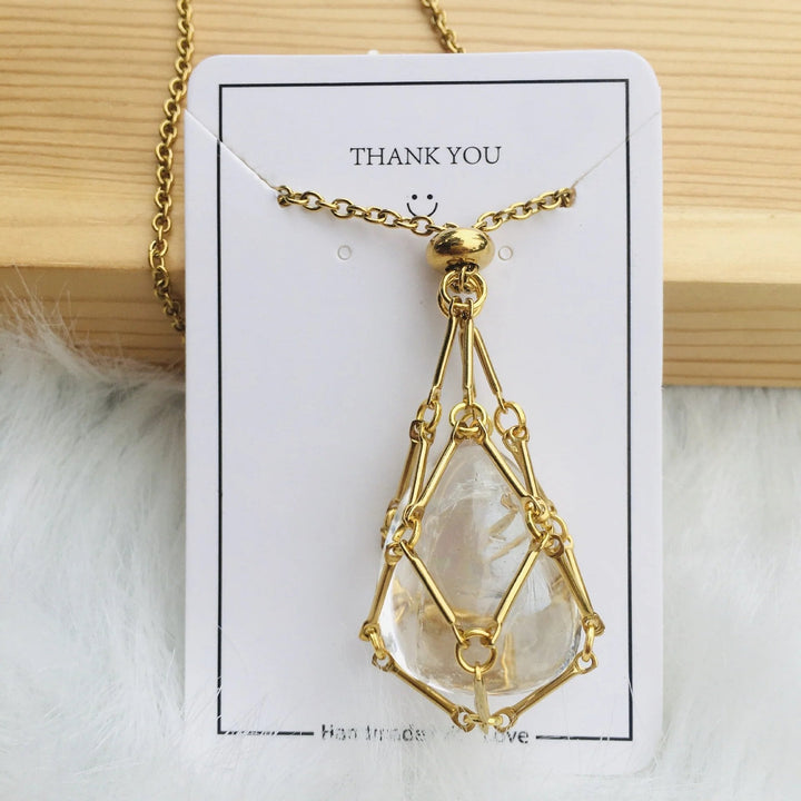 Jewelance Adjustable Necklace | Interchangeable Crystal Cage, Hypoallergenic Copper