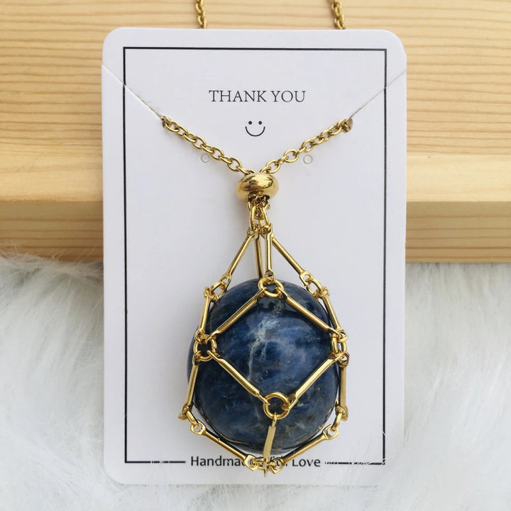 Jewelance Adjustable Necklace | Interchangeable Crystal Cage, Hypoallergenic Copper