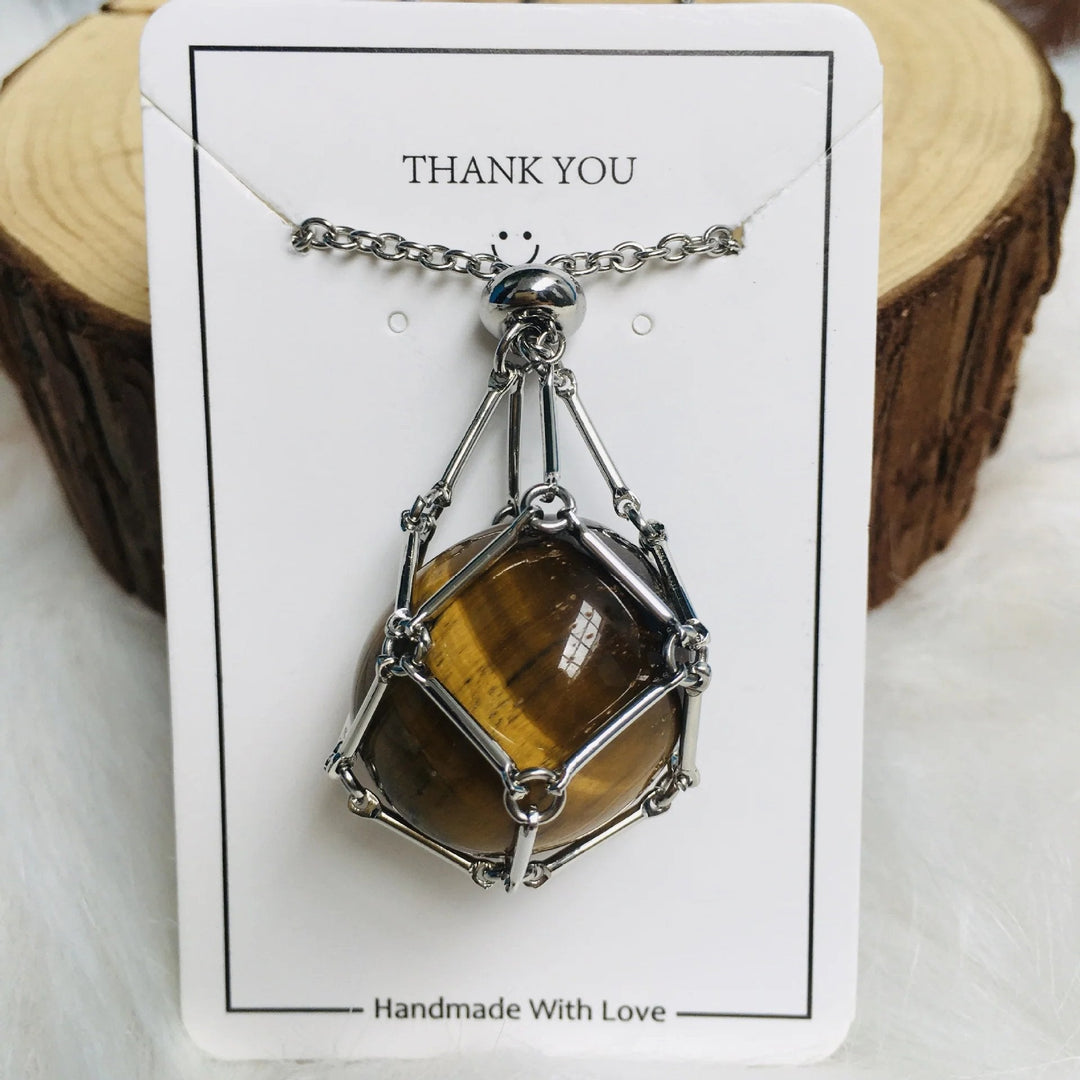 Jewelance Adjustable Necklace | Interchangeable Crystal Cage, Hypoallergenic Copper
