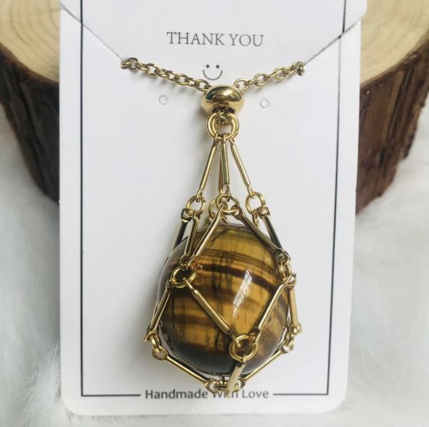 Jewelance Adjustable Necklace | Interchangeable Crystal Cage, Hypoallergenic Copper