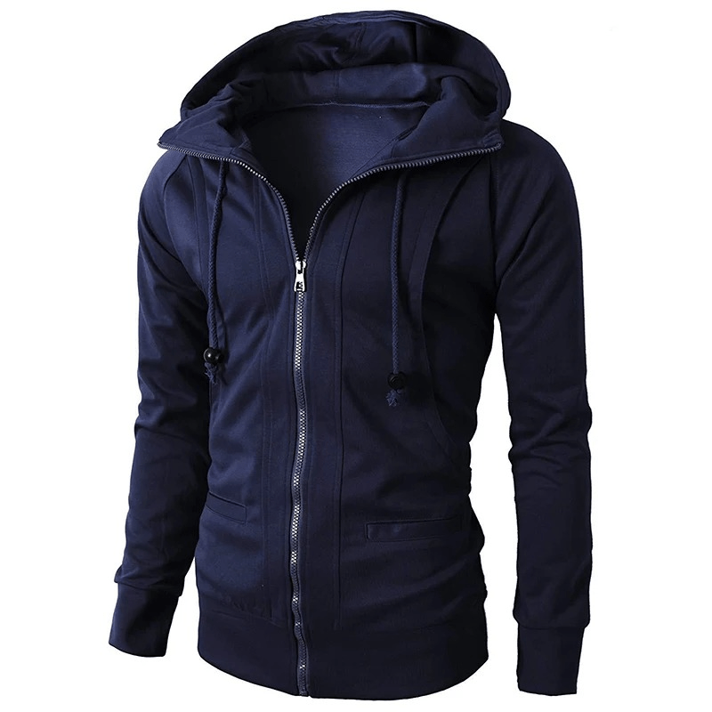 Joran Hoodie — Soft Breathable Full - Zip Hoodie with Adjustable Hood (Navy Blue XS) - | Zavonix