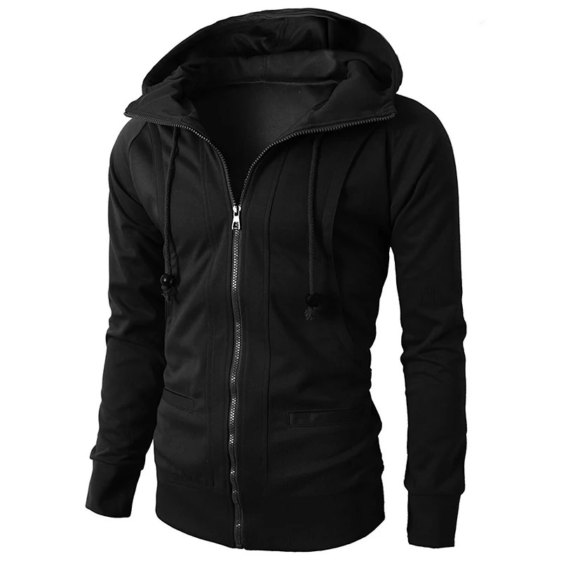 Joran Hoodie — Soft Breathable Full - Zip Hoodie with Adjustable Hood (Black XS) - | Zavonix
