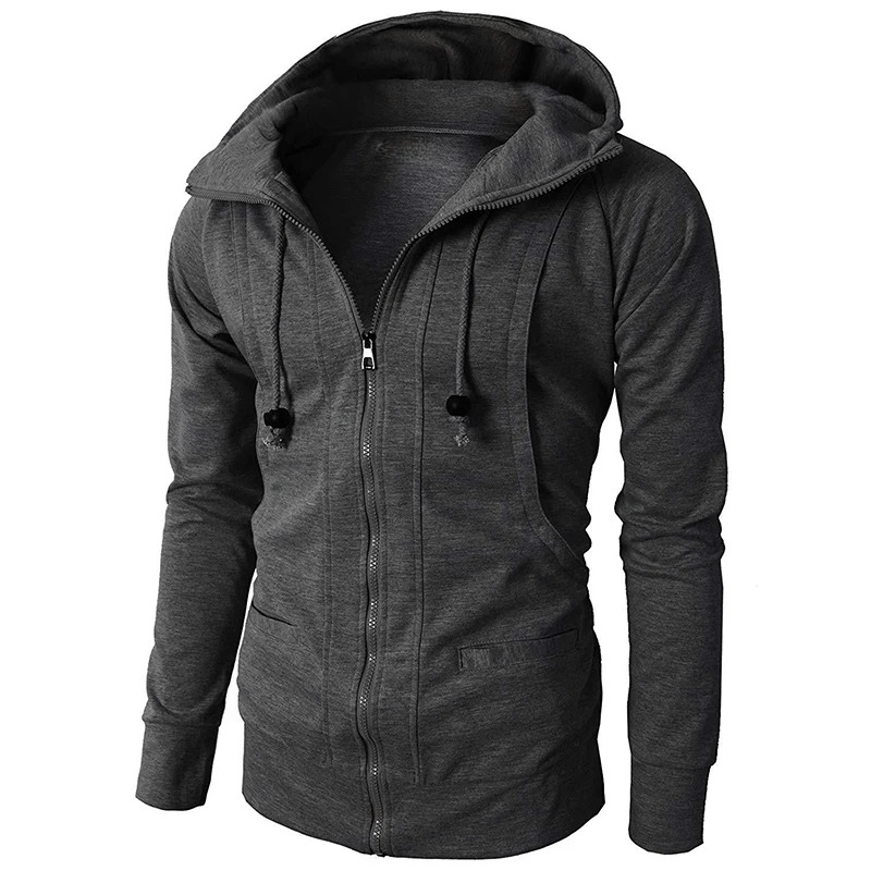 Joran Hoodie — Soft Breathable Full - Zip Hoodie with Adjustable Hood (Gray XS) - | Zavonix