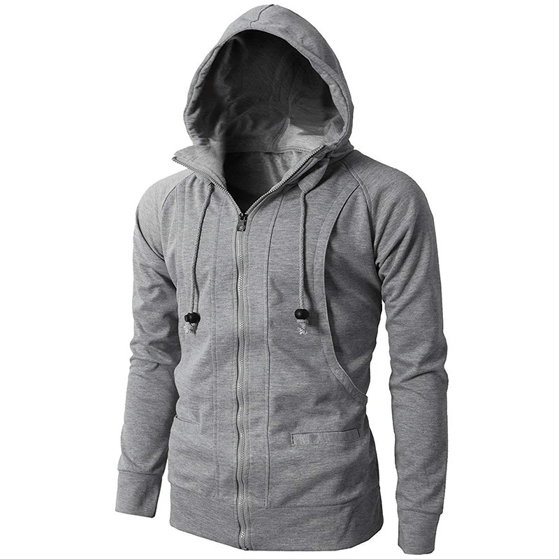 Joran Hoodie — Soft Breathable Full - Zip Hoodie with Adjustable Hood (Gray XS) - | Zavonix