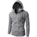 Joran Hoodie — Soft Breathable Full - Zip Hoodie with Adjustable Hood (Light Gray XS) - | Zavonix