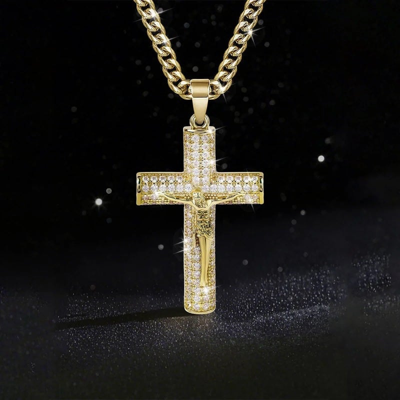 Jubilee Gold Plated Orthodox Crucifix Necklace Product Image 02
