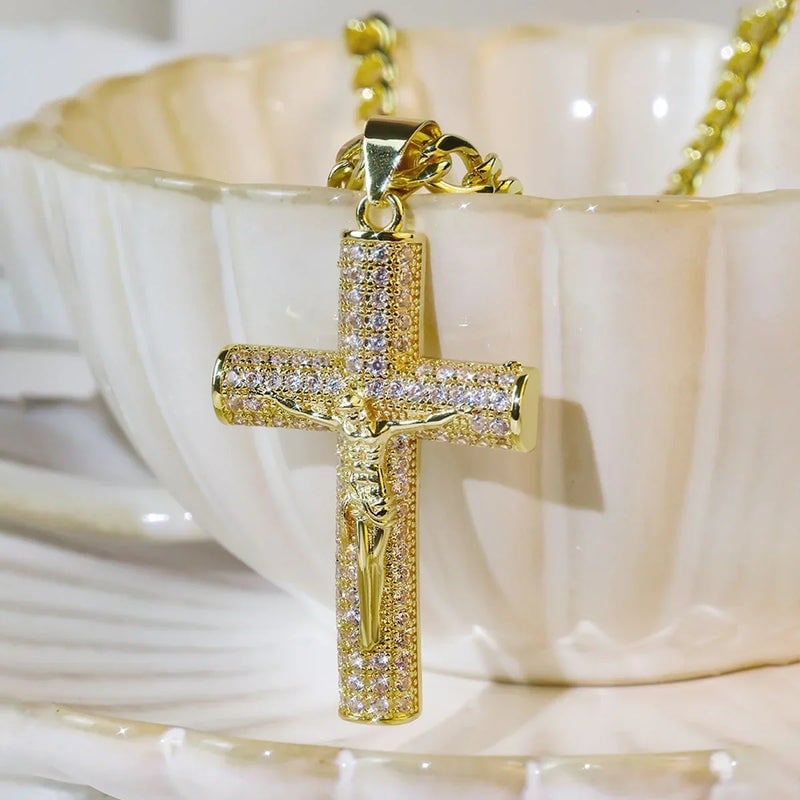 Jubilee Gold Plated Orthodox Crucifix Necklace Product Image 03